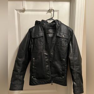 Boys large Black Urban Republic Faux Leather Jacket